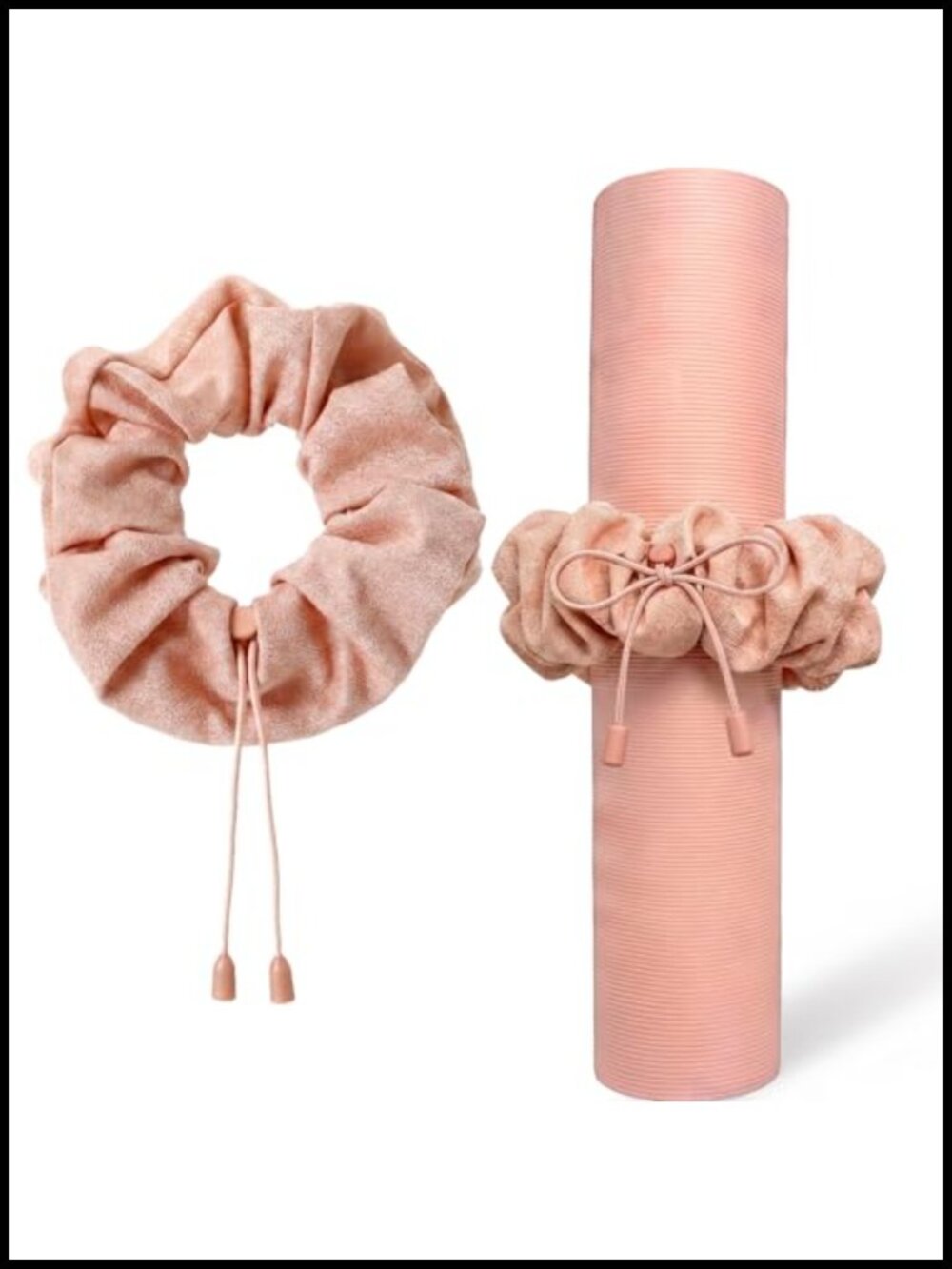 Adjustable Yoga Mat Scrunchie 2-in-1 Mat Strap Hair Tie Fits Standard Mats